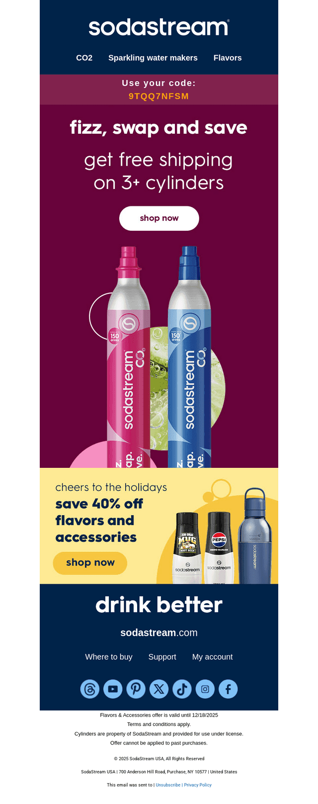 SodaStream email from Tue, Dec 9, 2025