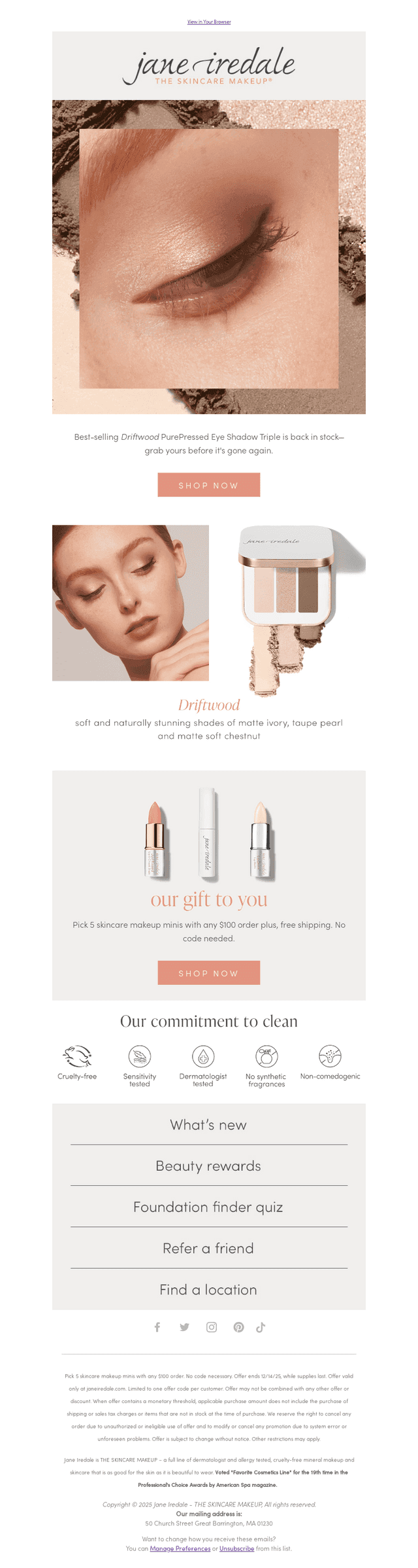 jane iredale email from Tue, Dec 9, 2025
