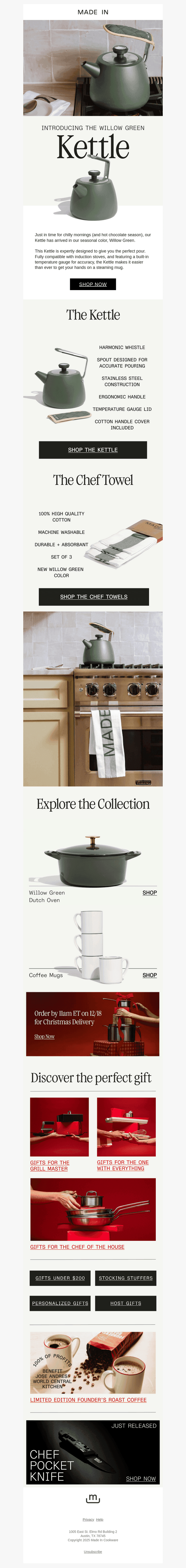 🚨 Just Dropped: Willow Green Kettle