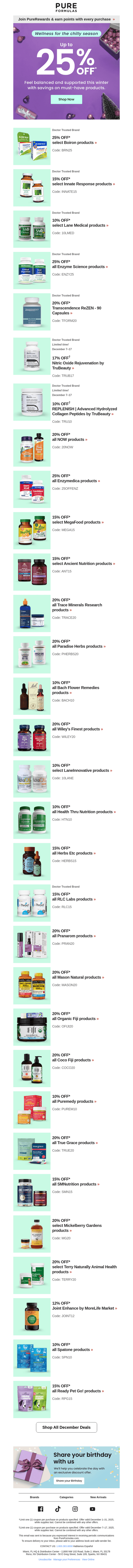 PureFormulas email from Tue, Dec 9, 2025