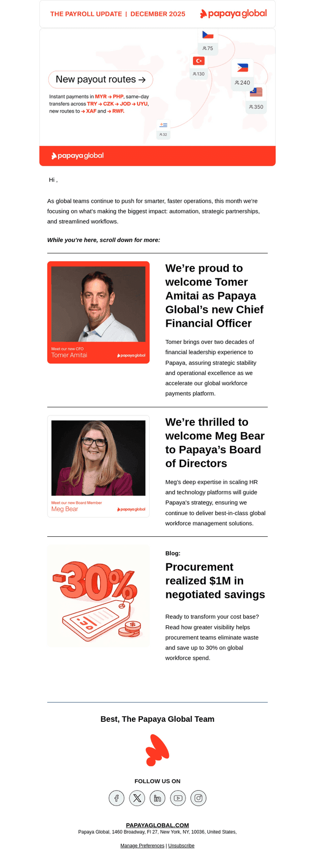 Papaya Global email from Tue, Dec 9, 2025