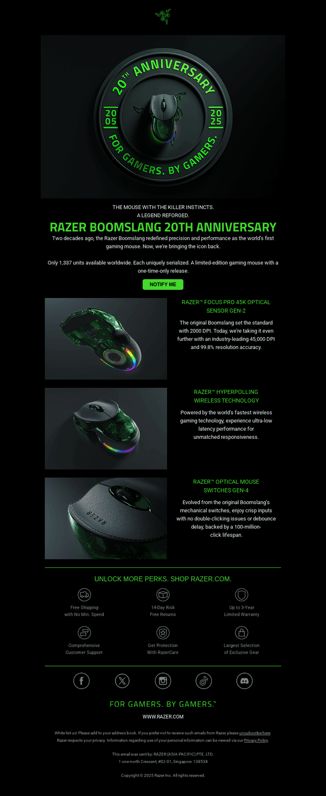 Razer email from Wed, Dec 10, 2025
