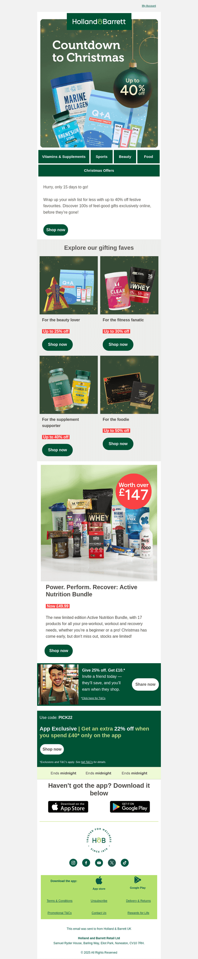 Holland & Barrett email from Wed, Dec 10, 2025