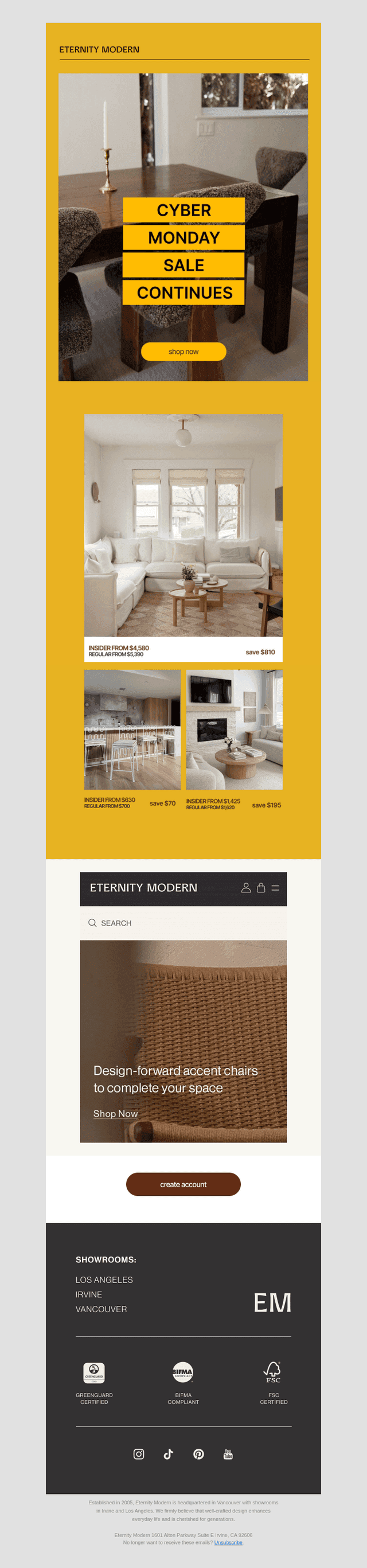 Eternity Modern email from Wed, Dec 10, 2025