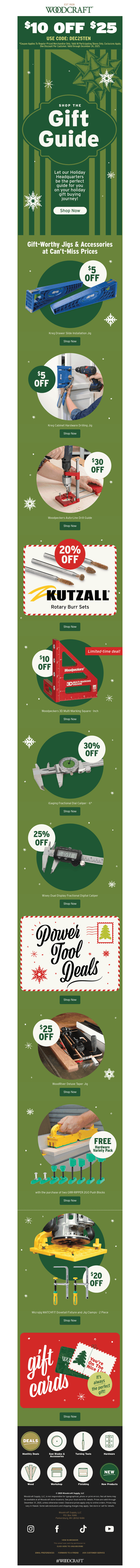 Woodcraft email from Wed, Dec 10, 2025