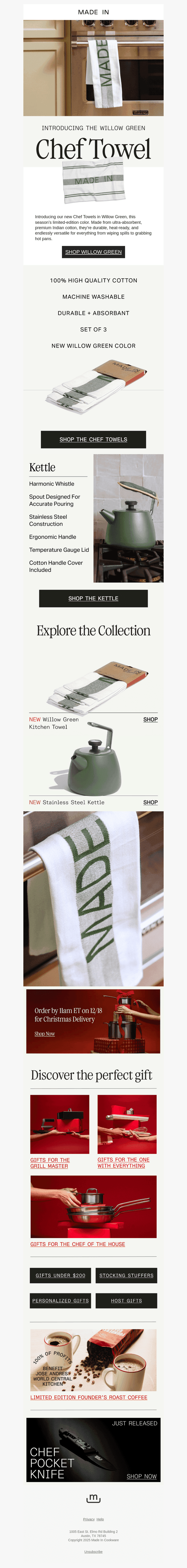 Chef Towel NEW in Willow Green