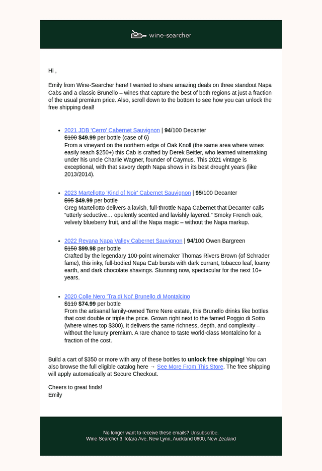 Wine email from Wed, Dec 10, 2025