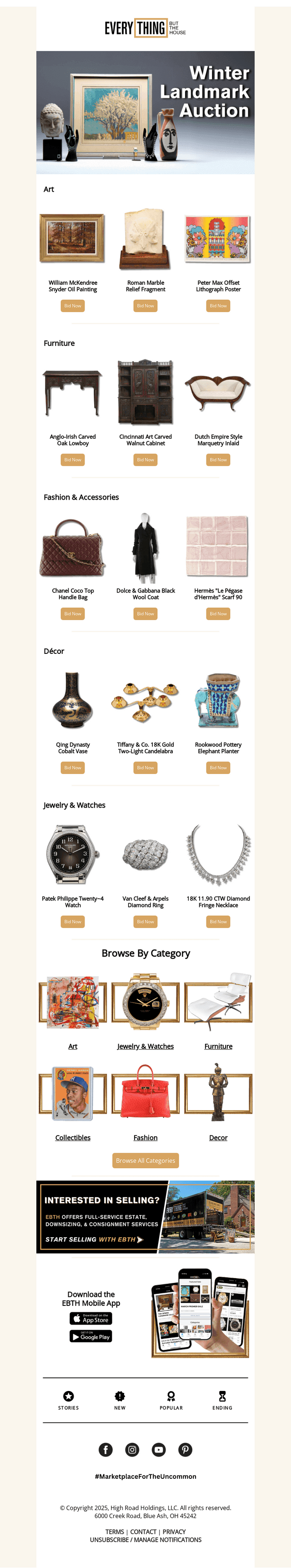 Everything But The House (EBTH) email from Wed, Dec 10, 2025