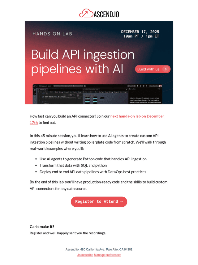 Hands on lab | Build API Ingestion Pipelines with AI