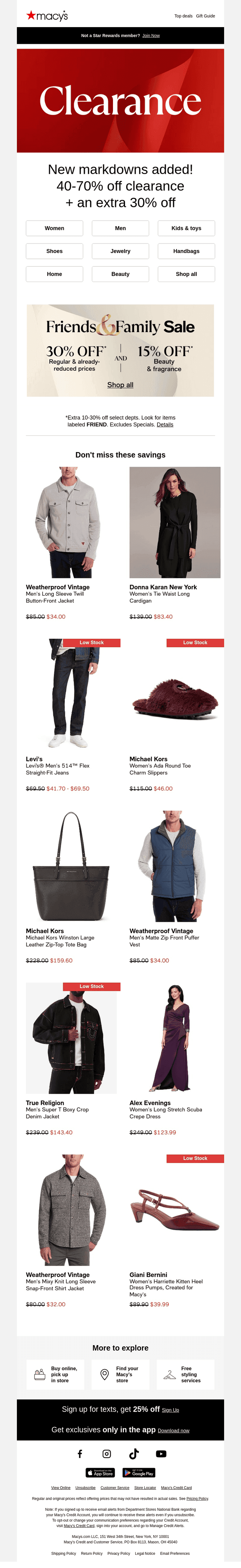 NEW clearance markdowns! Up to 70% off + an extra 30% off!