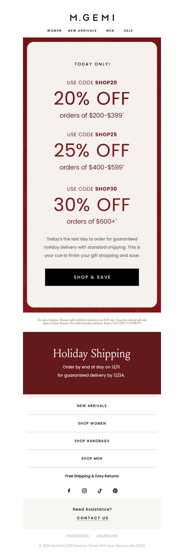 Today Only! Up To 30% Off