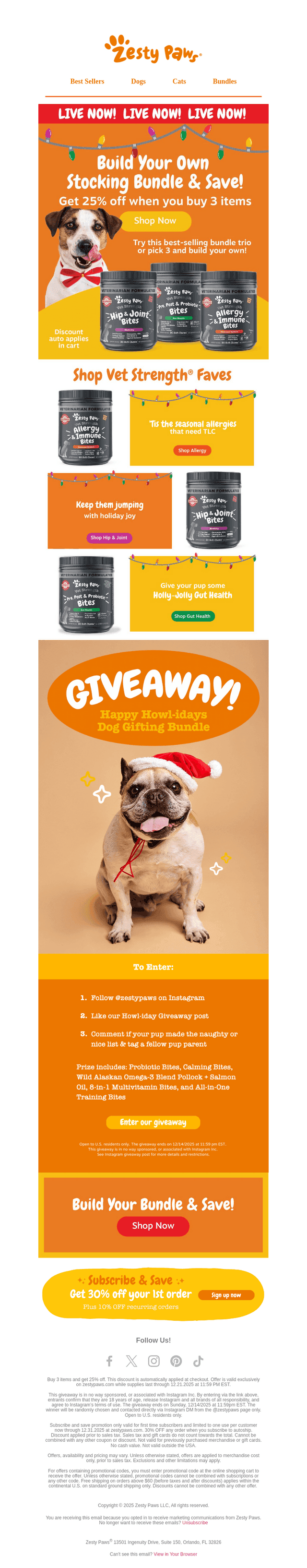 Zesty Paws email from Thu, Dec 11, 2025