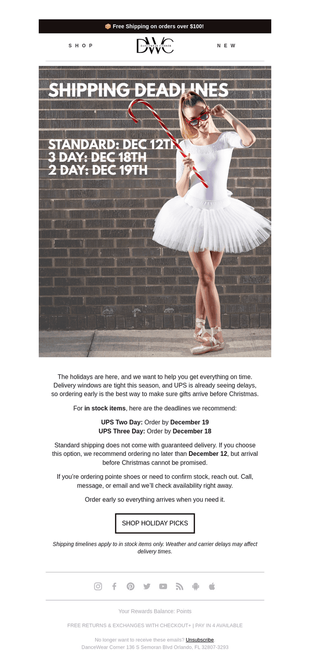 Last call for holiday shipping