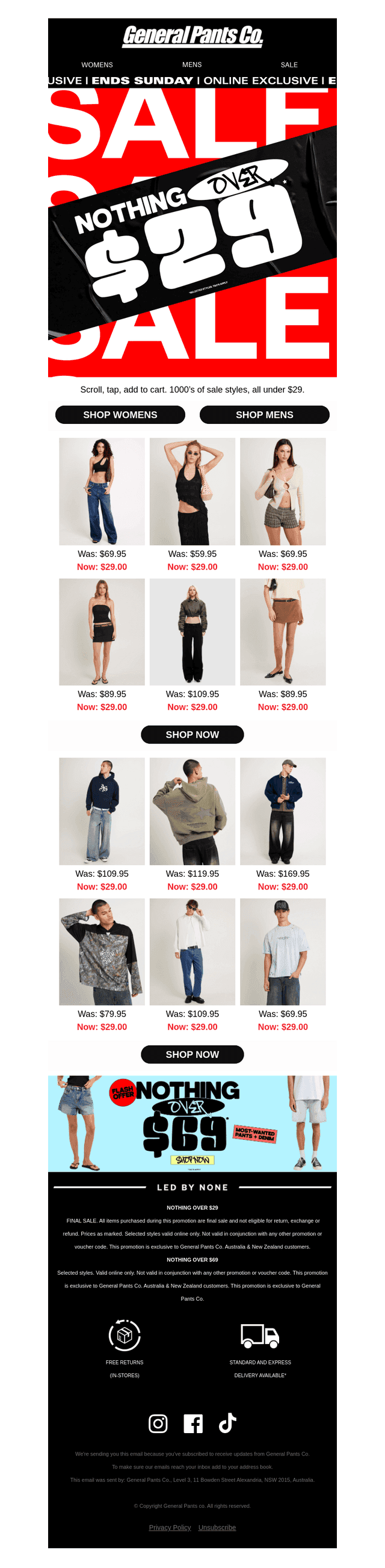 NOTHING OVER $29 SALE 🚨
