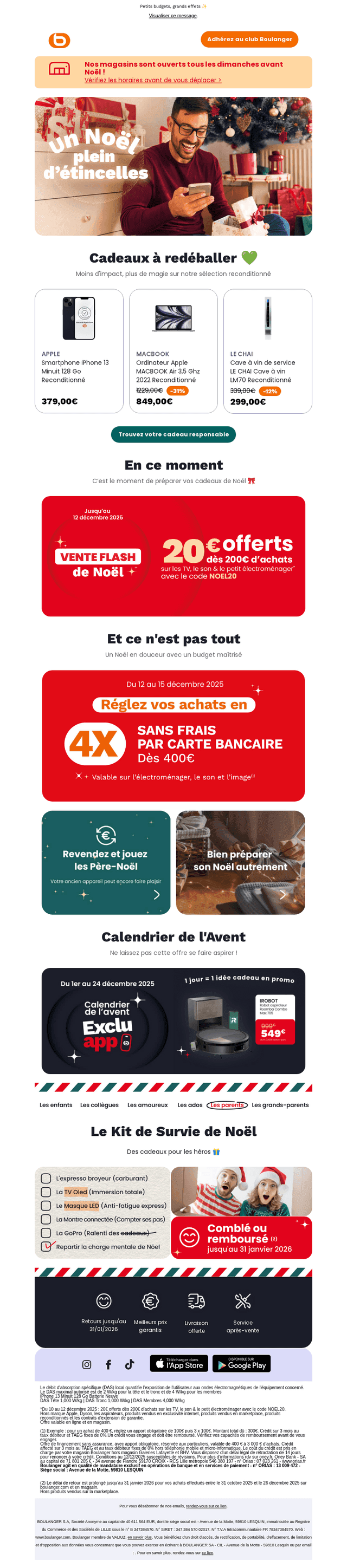 Boulanger email from Fri, Dec 12, 2025