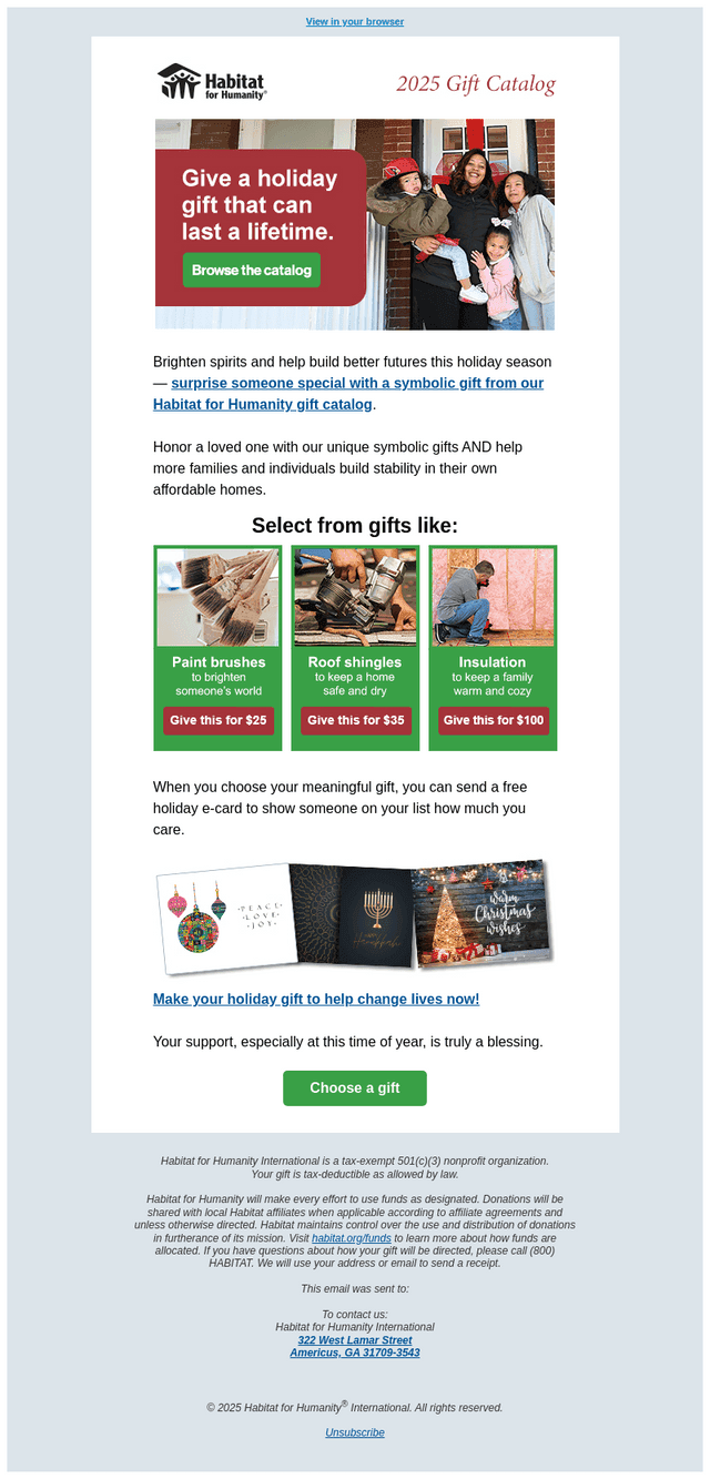 Habitat email from Fri, Dec 12, 2025