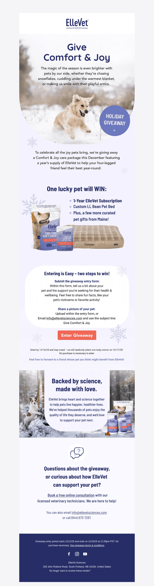 ElleVet Sciences email from Fri, Dec 12, 2025