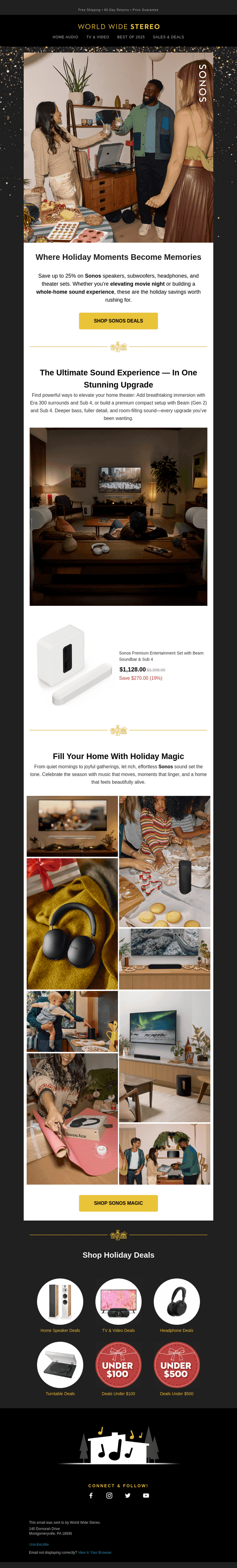 World Wide Stereo email from Fri, Dec 12, 2025