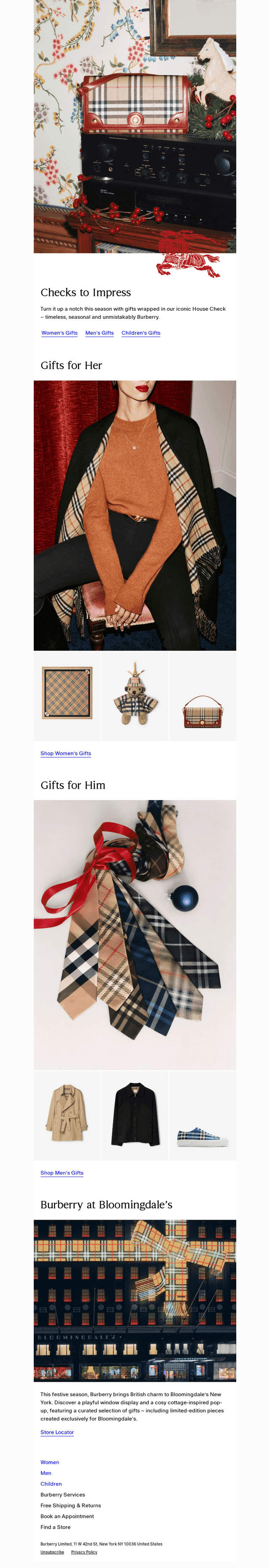 Festive gifts, wrapped in check