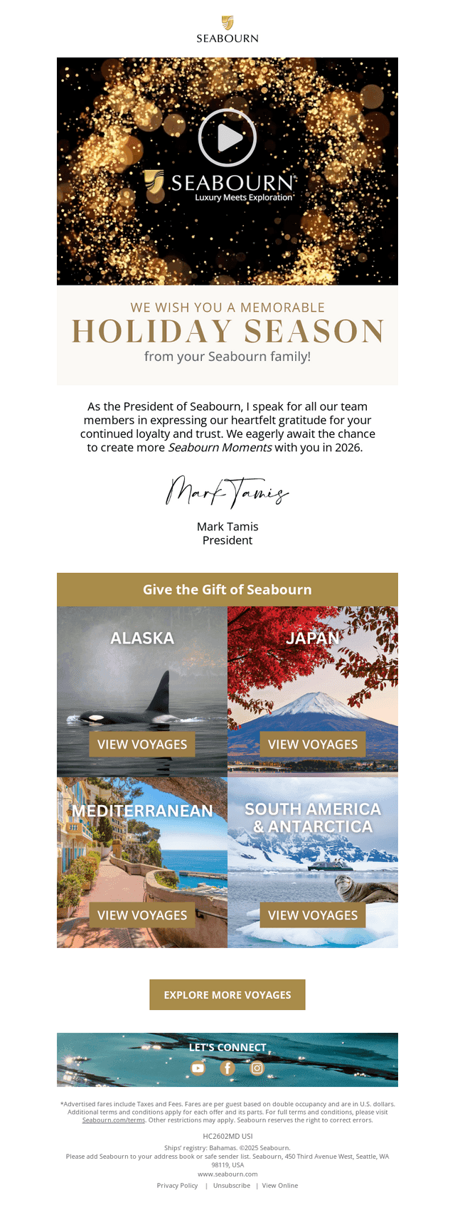 Unwrap a special holiday message from Mark Tamis