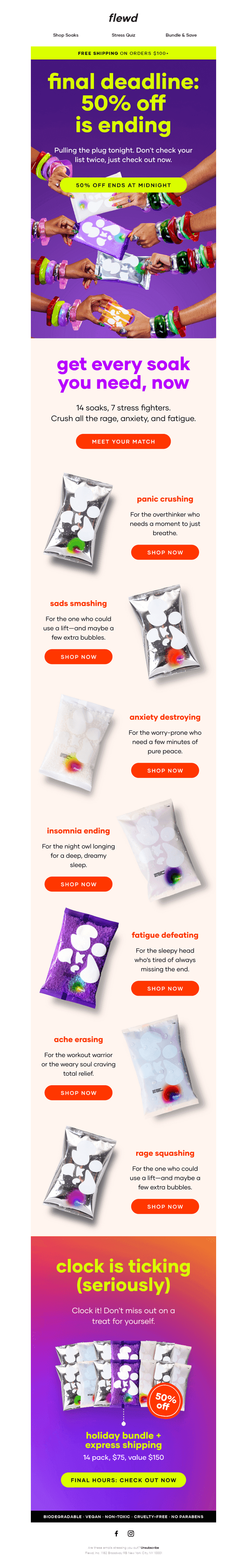 we're pulling the plug on 50% off