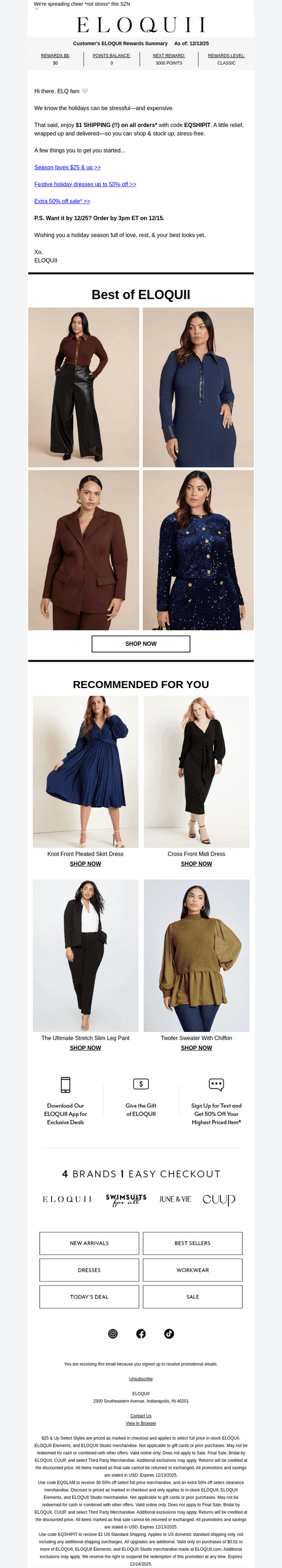 Eloquii email from Sat, Dec 13, 2025