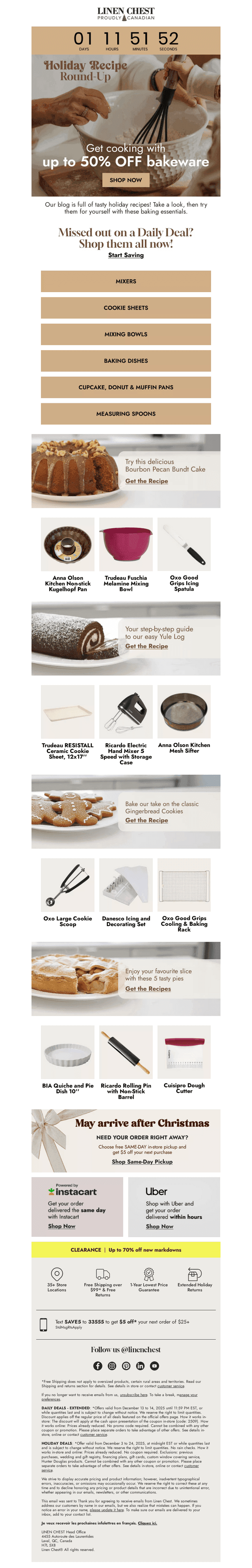 Linen Chest email from Sat, Dec 13, 2025