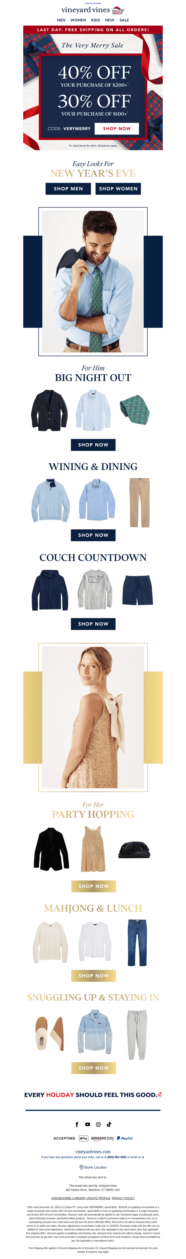Vineyard Vines email from Sun, Dec 14, 2025