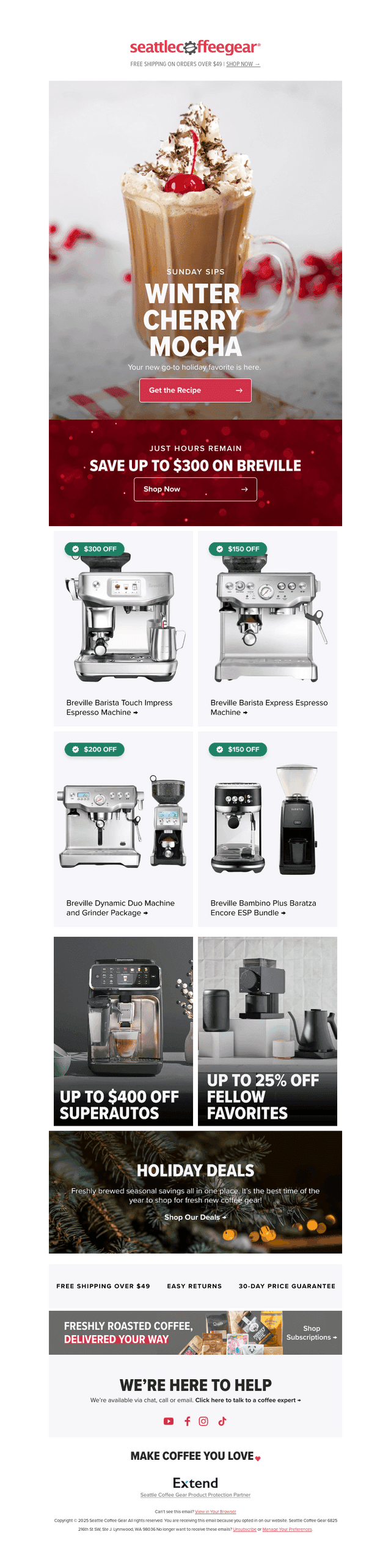 Seattle Coffee Gear email from Sun, Dec 14, 2025