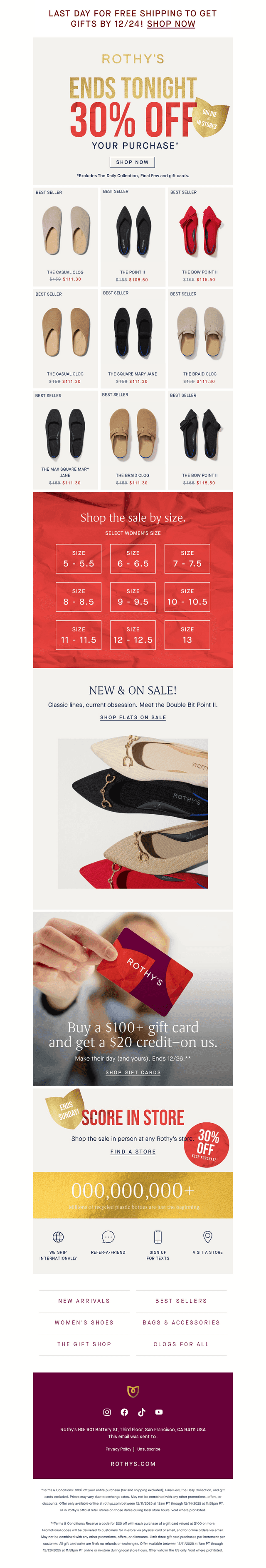 Ends tonight: 30% off your purchase.