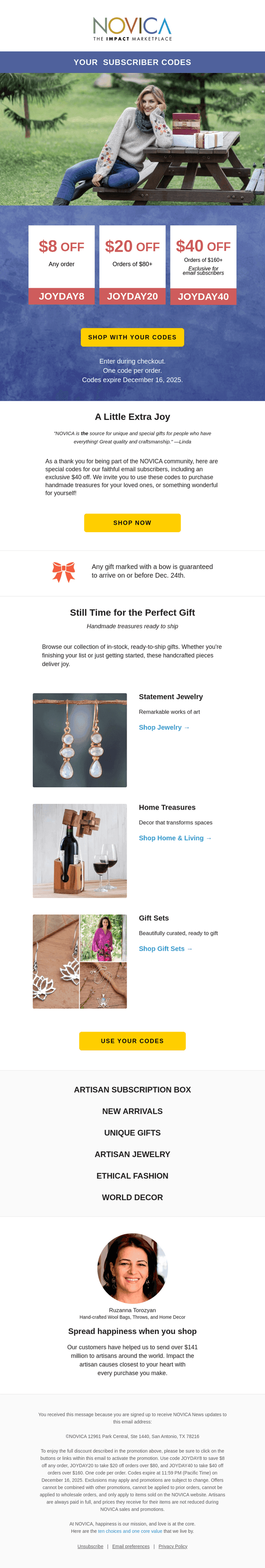 Making a difference: your holiday joy codes + up to $40 off inside