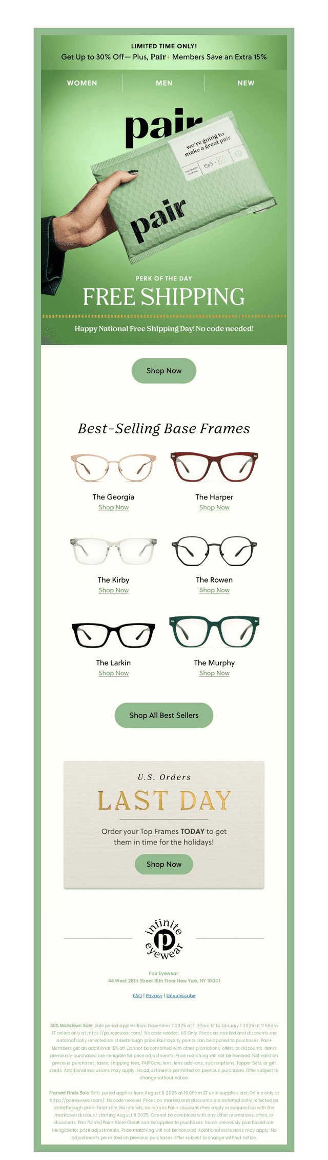 Pair Eyewear email from Sun, Dec 14, 2025