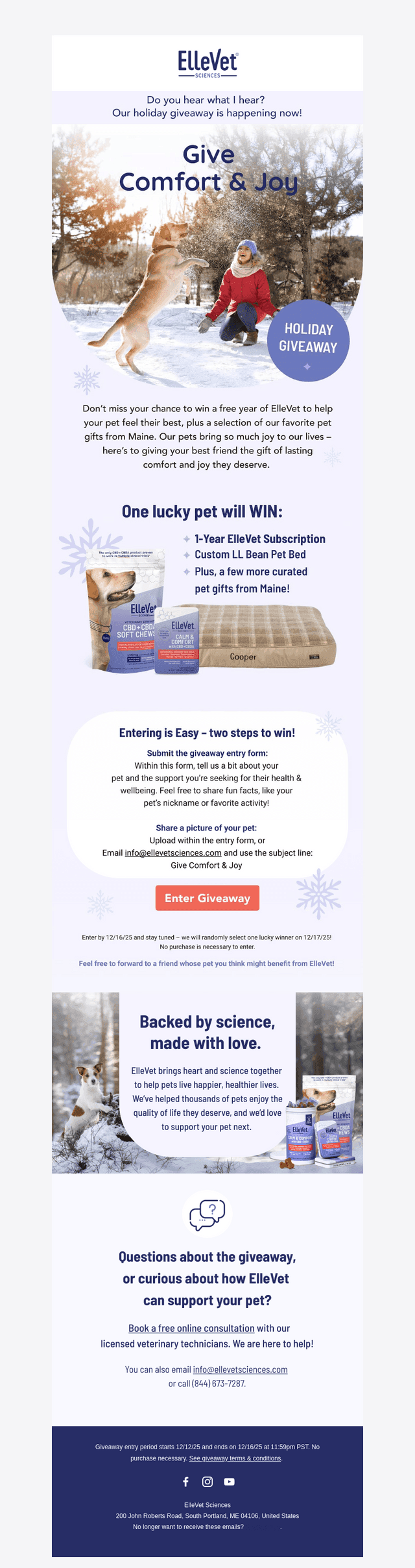 ElleVet Sciences email from Sun, Dec 14, 2025
