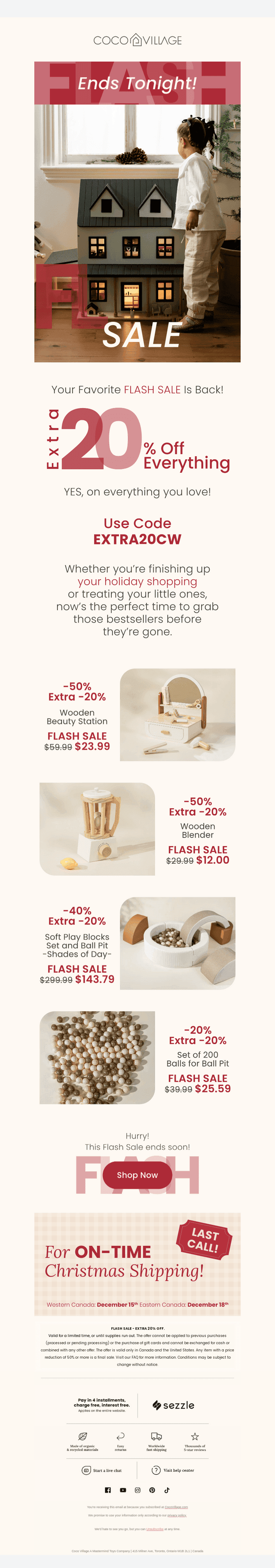 ⚡ Ends Tonight: Extra 20% OFF Everything !