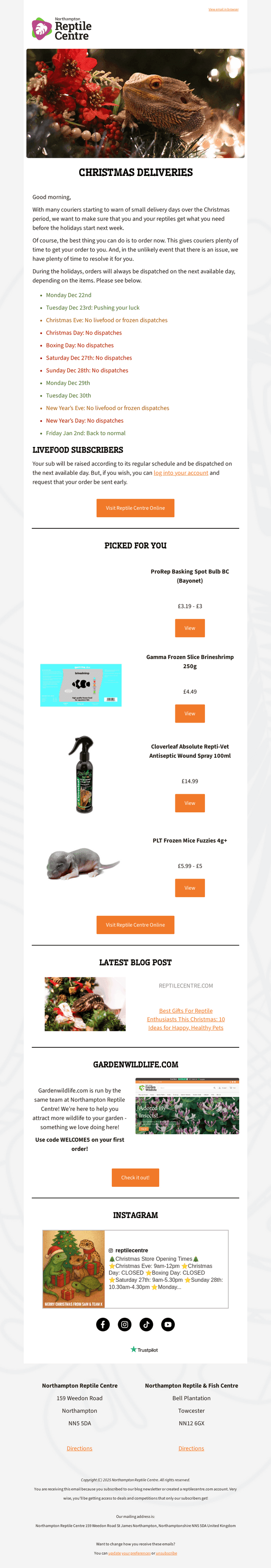 Order Now For Christmas - Avoid Postal Delays