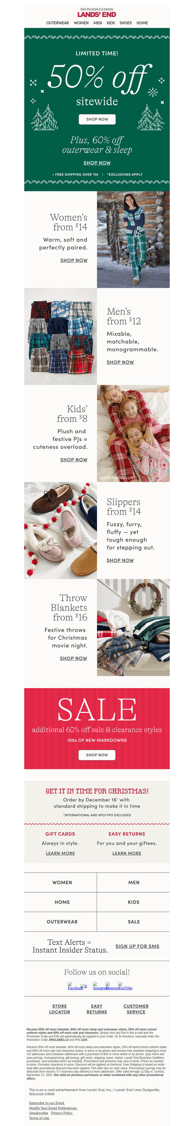 Lands' End email from Mon, Dec 15, 2025