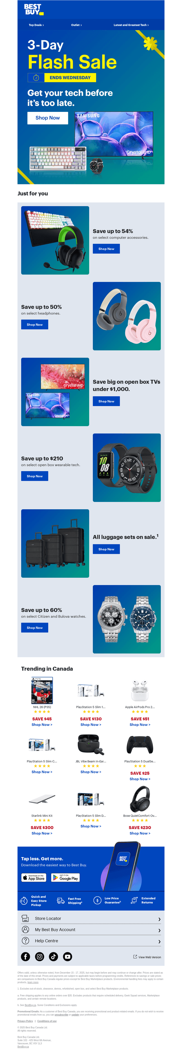 Best Buy Canada email from Mon, Dec 15, 2025