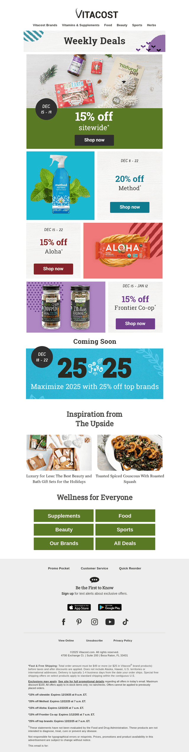 Weekly Deals: 15% Off Sitewide + 20% Off Method