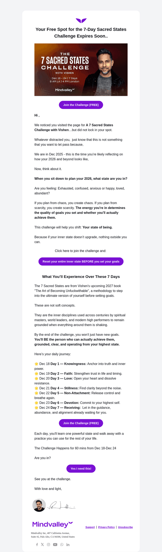 Join this challenge with Vishen LIVE.. starting Dec 18 Thu ✨