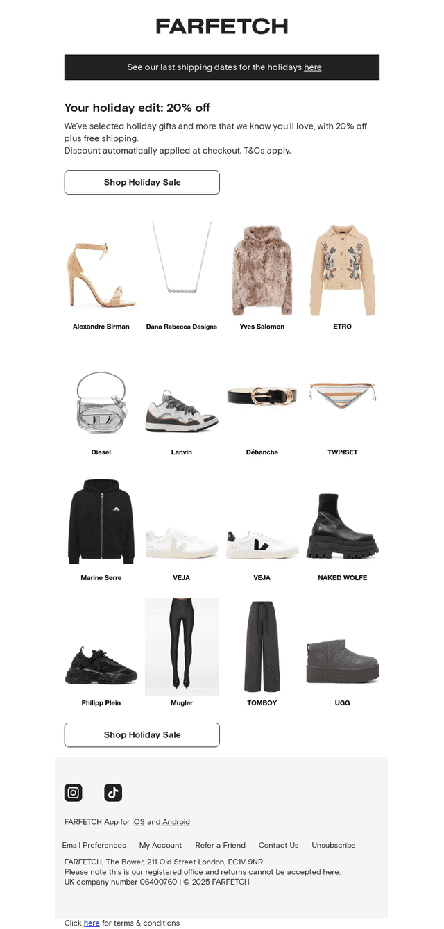 20% off holiday gifts & more