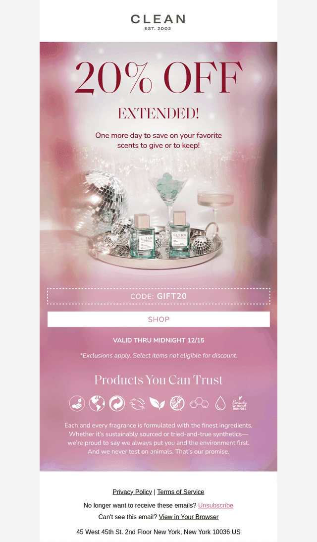 SURPRISE! 20% Off Extended