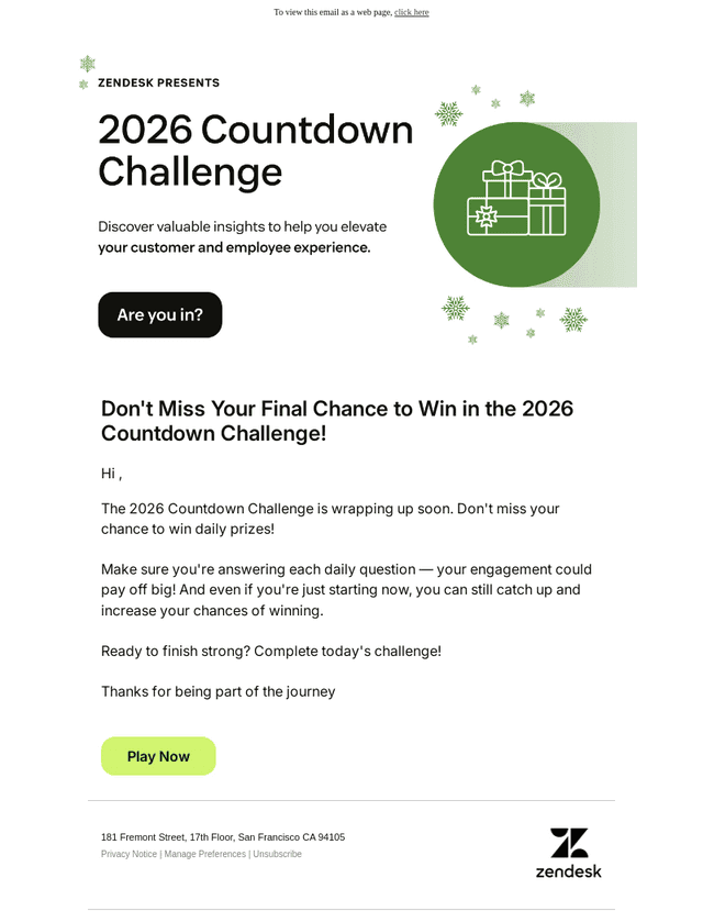 Zendesk email from Mon, Dec 15, 2025