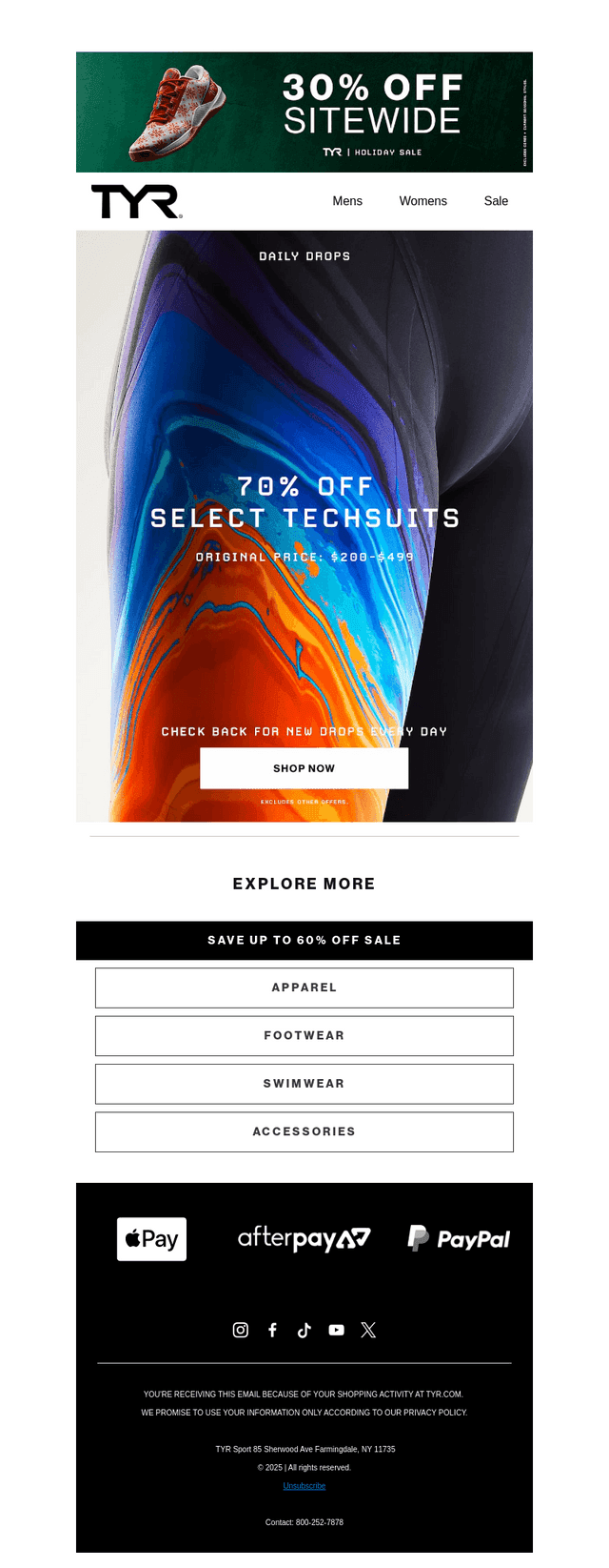 Daily Drop:  70% Off Select Techsuits