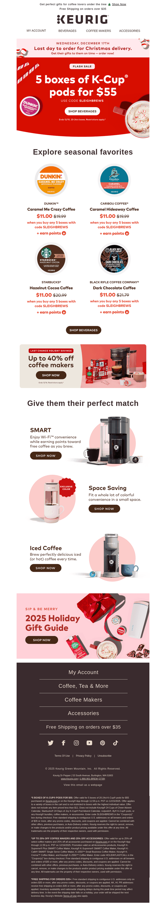 Keurig email from Mon, Dec 15, 2025