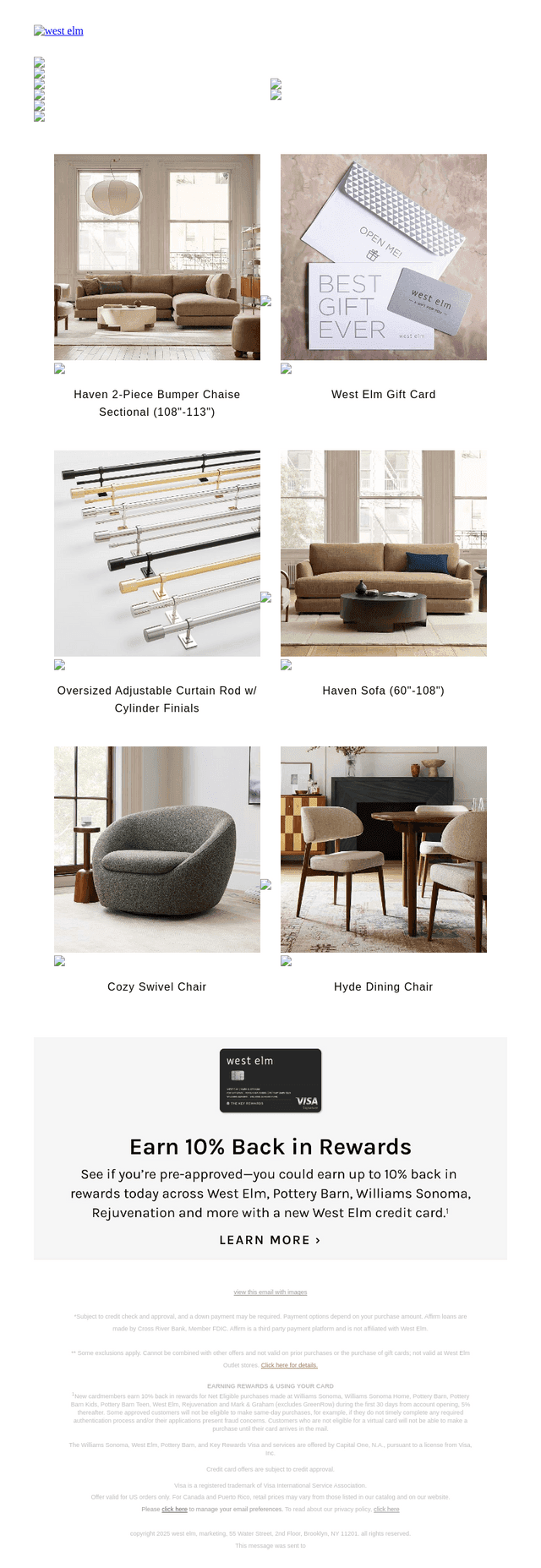 West Elm email from Tue, Dec 16, 2025