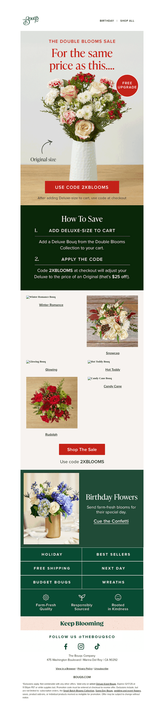The Bouqs Co. email from Tue, Dec 16, 2025