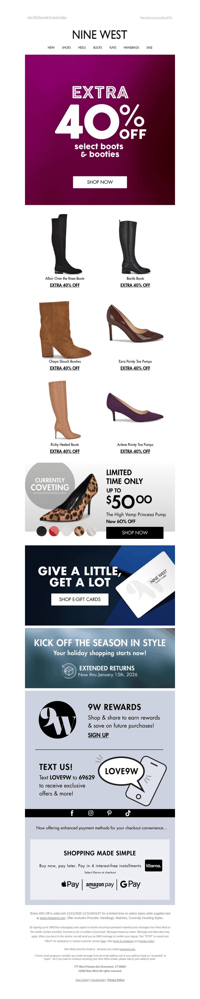 Extra 40% OFF BOOTS Starts Now!