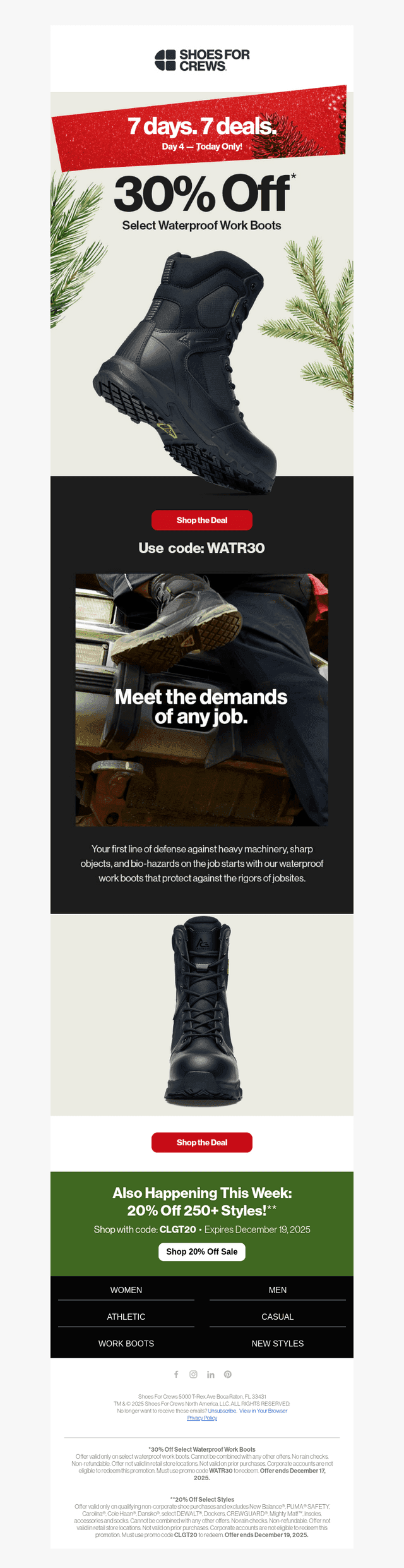 Day 4: 30% off Select Waterproof Work Boots