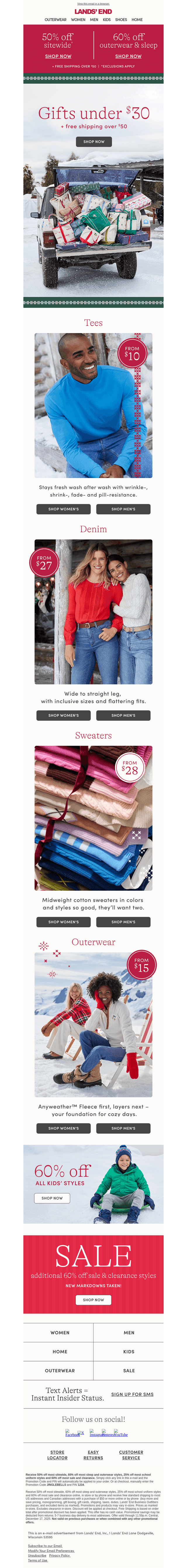 Lands' End email from Tue, Dec 16, 2025