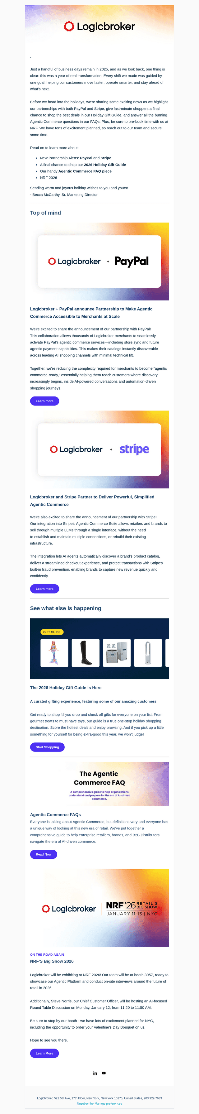 Logicbroker email from Tue, Dec 16, 2025